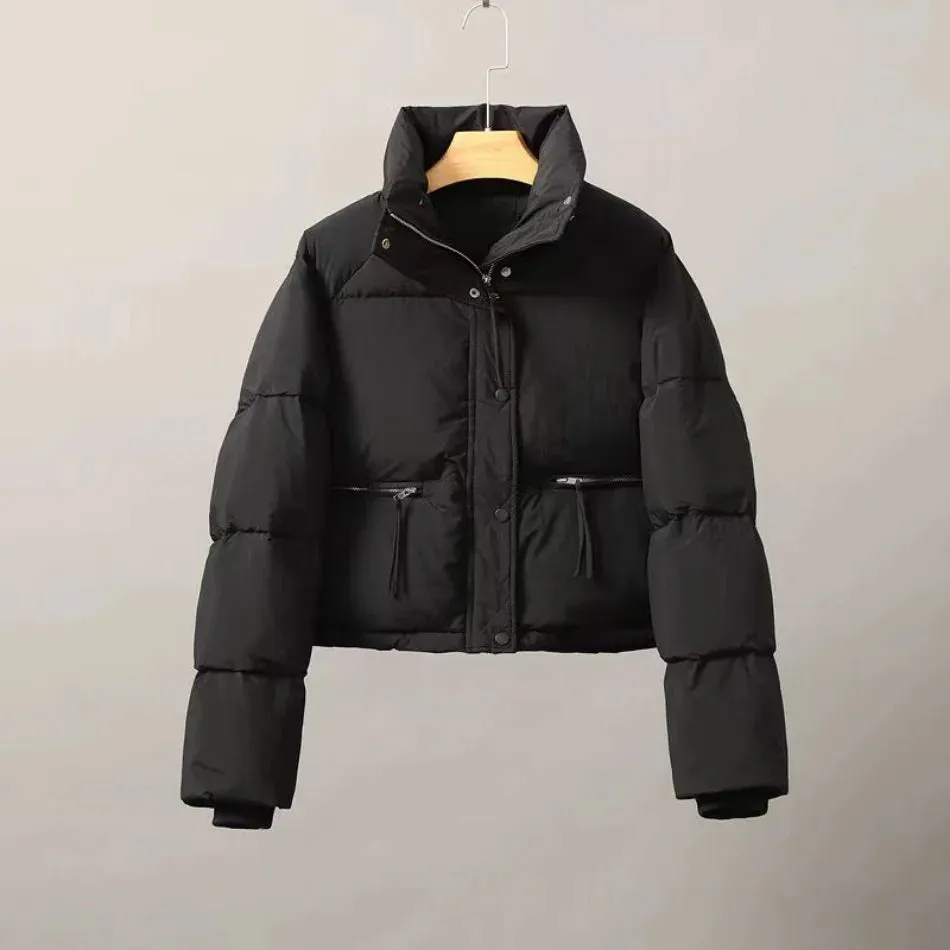 Women's Short Cotton-Padded Coat New Fashion Stand Collar Thick Winter Jacket