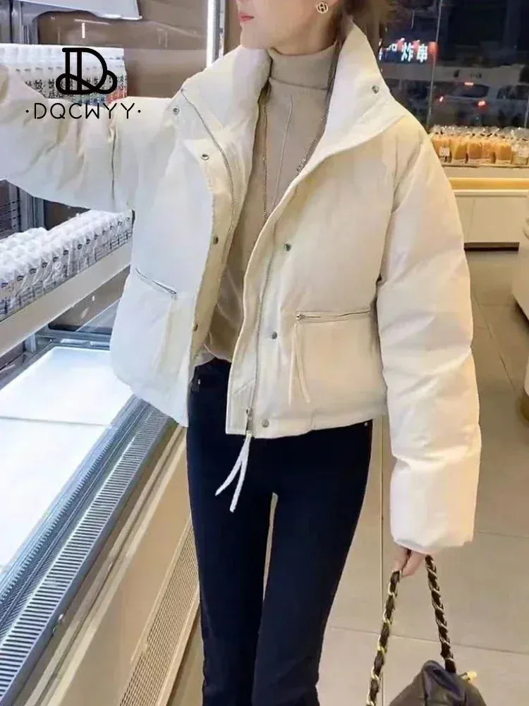 Women's Short Cotton-Padded Coat New Fashion Stand Collar Thick Winter Jacket