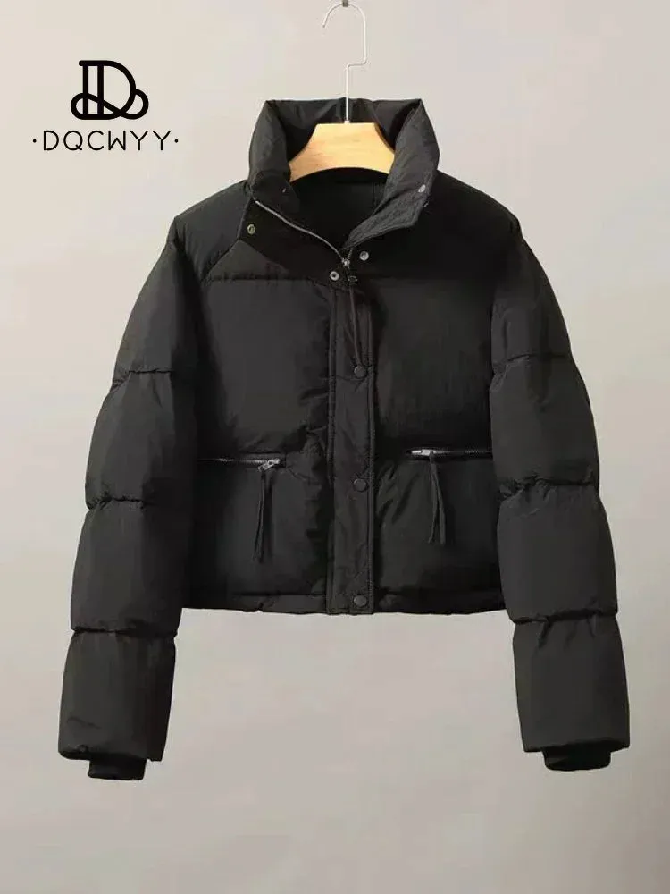 Women's Short Cotton-Padded Coat New Fashion Stand Collar Thick Winter Jacket