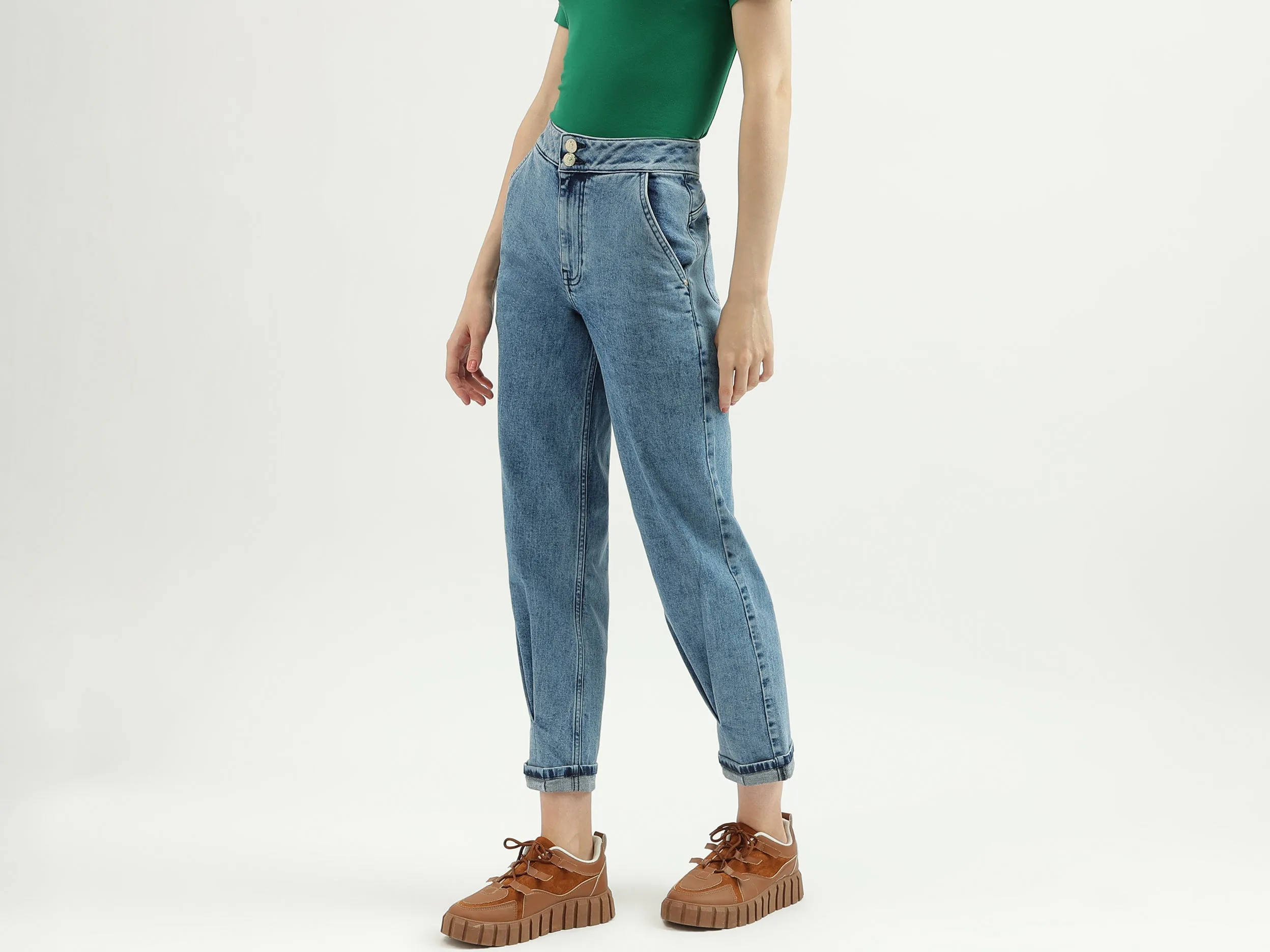 Women's Solid Regular Fit Jeans