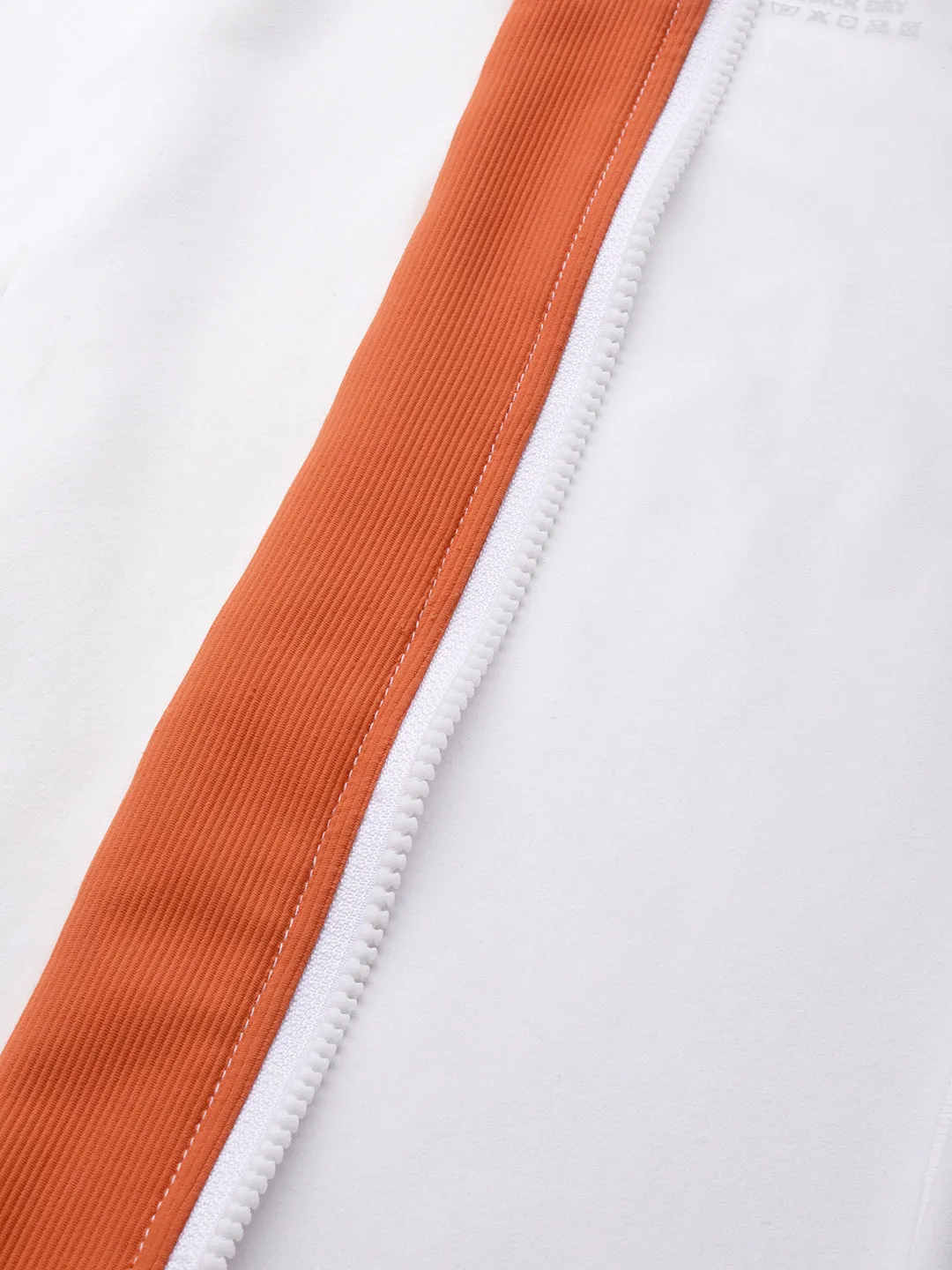 Women's White & Orange Training or Gym Sporty Jacket