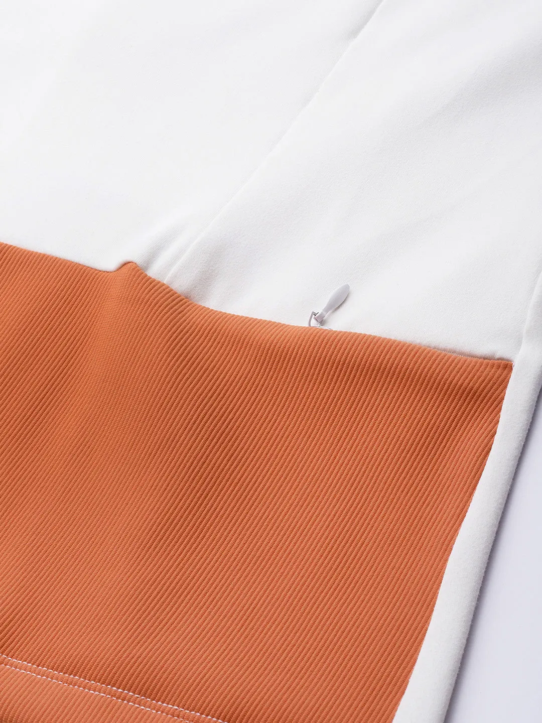 Women's White & Orange Training or Gym Sporty Jacket