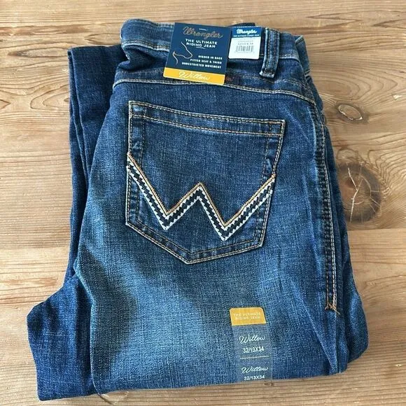 Wrangler Women's Willow Mid Rise Boot Cut Ultimate Riding Jeans NEW