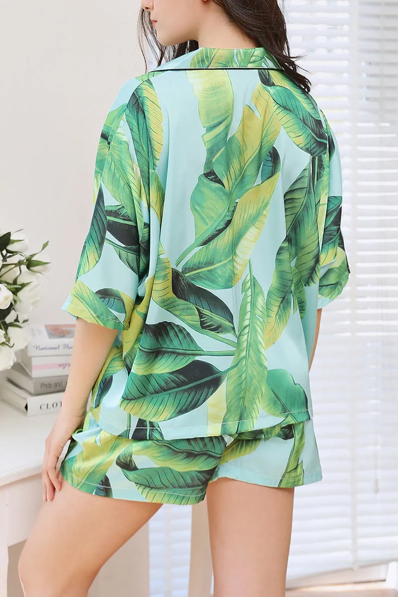 XK0204 Silky Shorts Pajamas Set