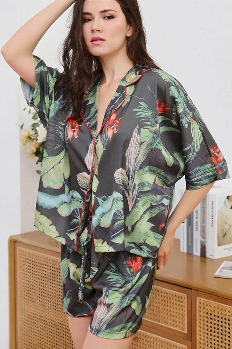 XK0204 Silky Shorts Pajamas Set
