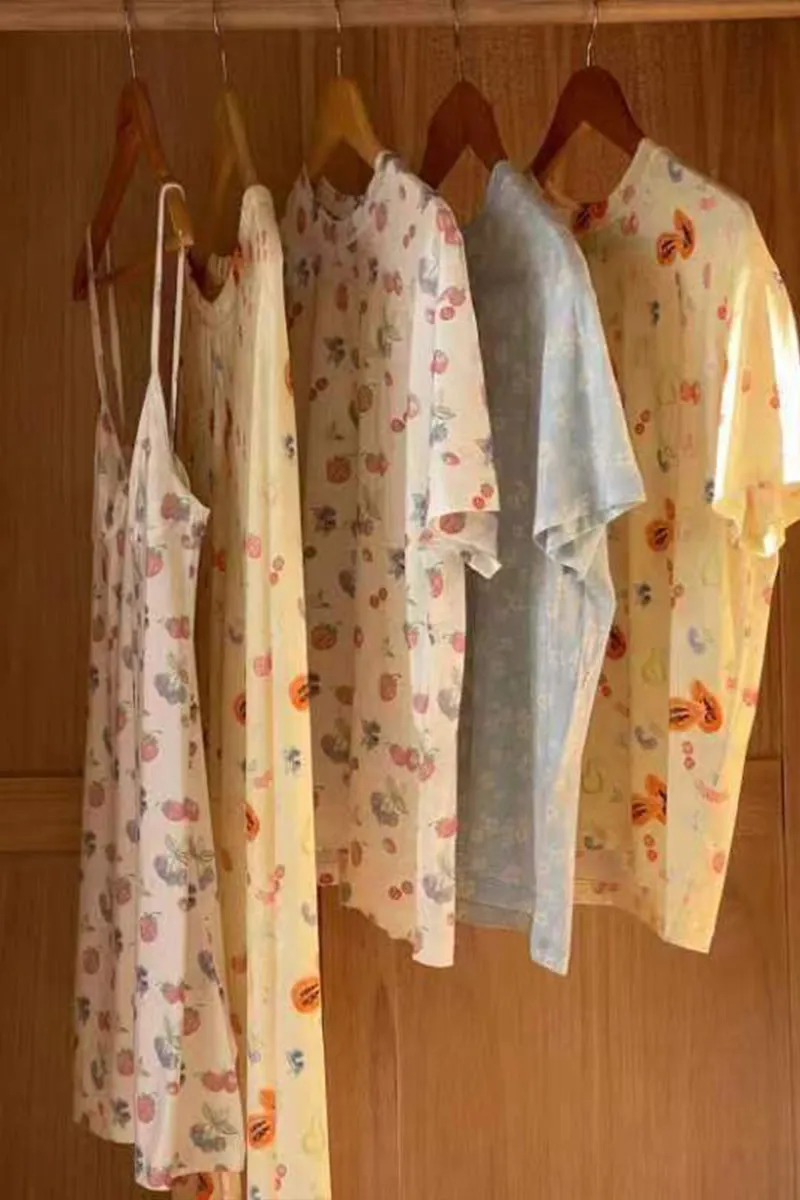 XK0371 Tee and Shorts Pajamas Set