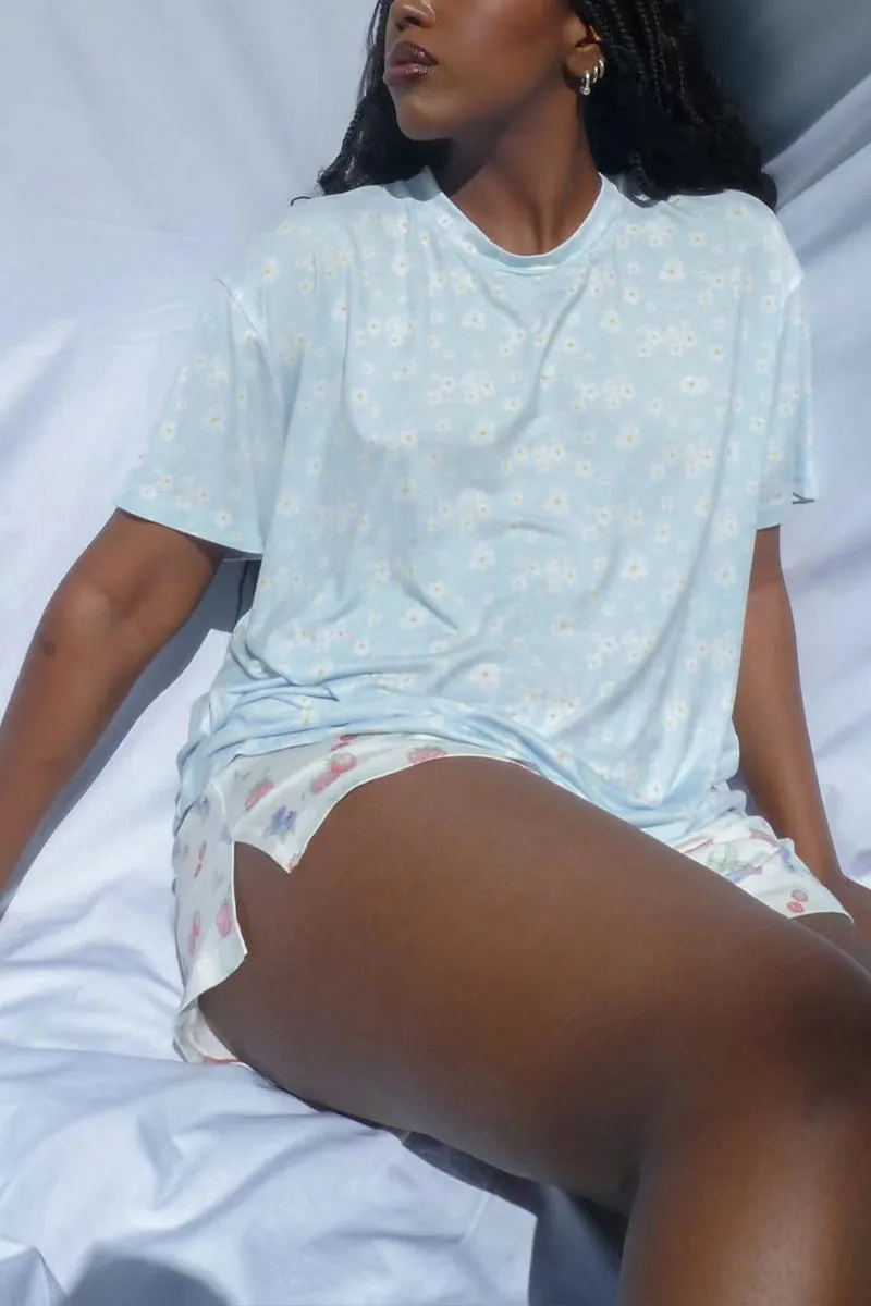 XK0371 Tee and Shorts Pajamas Set