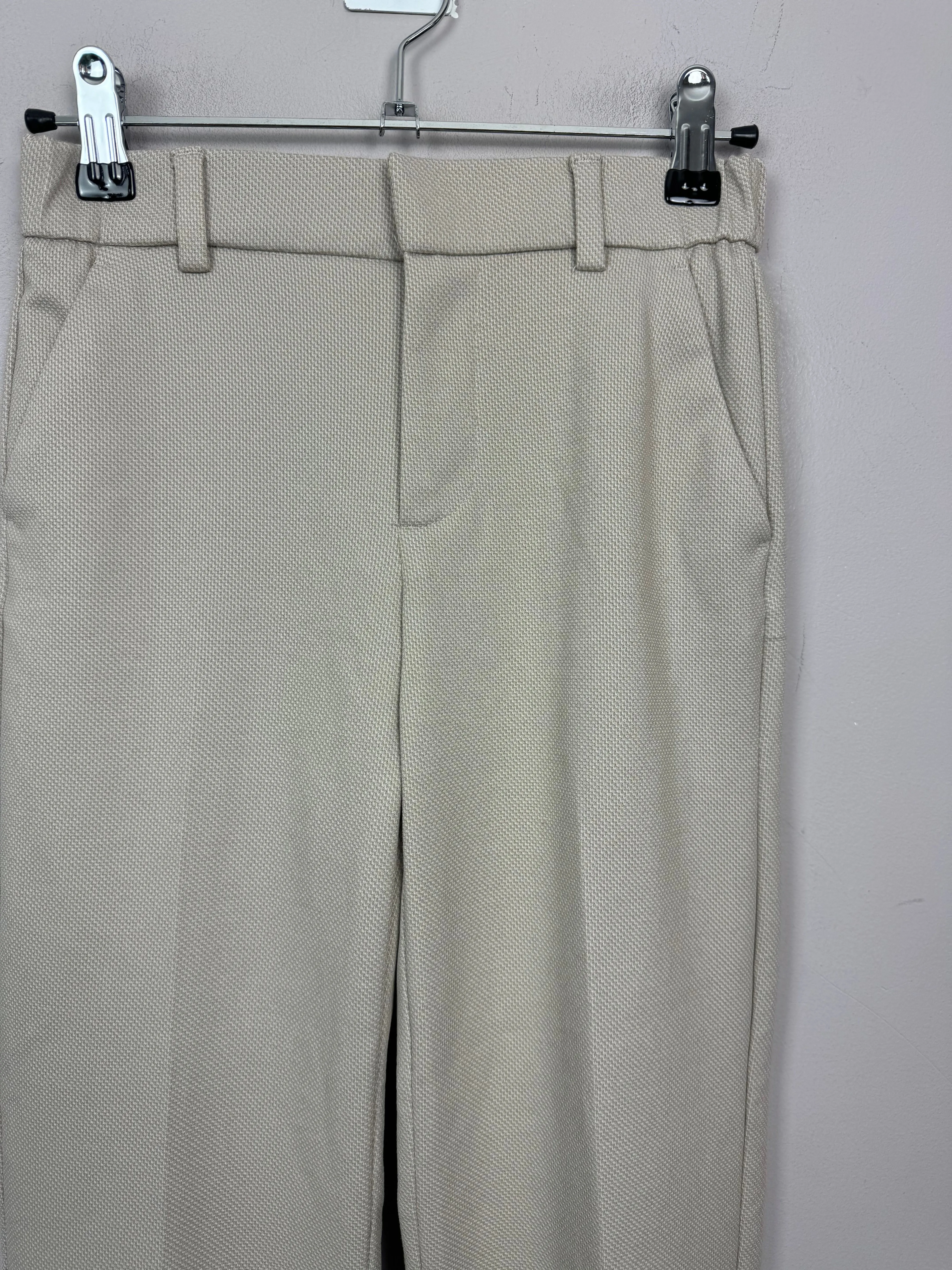 Zara Cream Texture Formal Trousers 9y new